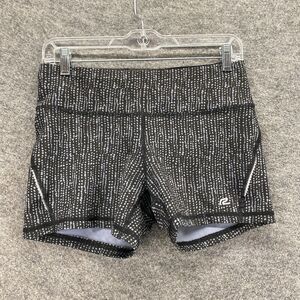 Road Runner Activewear Shorts Women M Medium Black Geometric Pull On Mid Rise